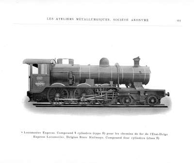 <b>Locomotive Express Compound 4 cylindres pour les Chemins de fer de l'Etat Belge</b><br>Type 8